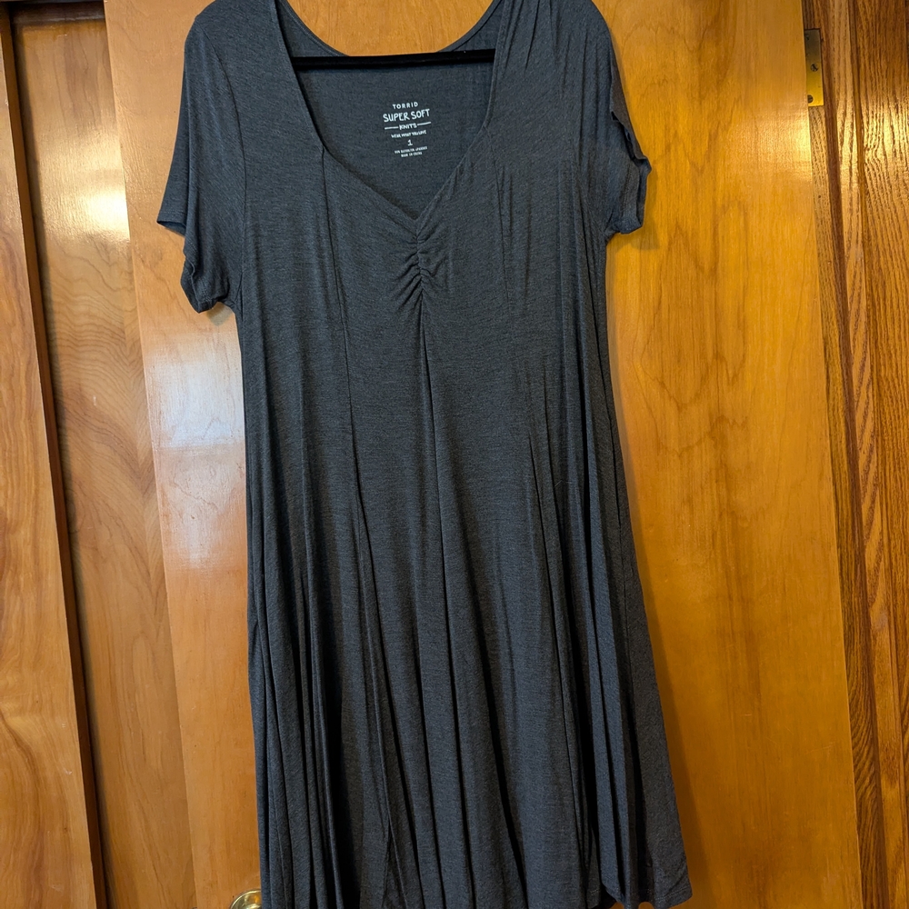Gray Short Sleeve Dress